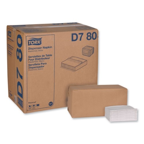 Tork Universal Masterfold Dispenser Napkins, 1-Ply, 13" x 12", White, 6000/Carton
