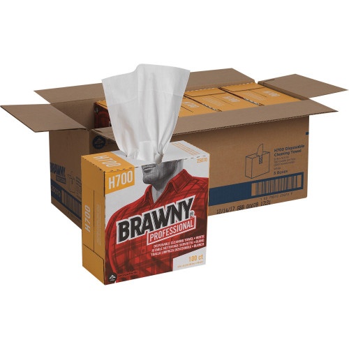 Brawny Medium Weight HEF Shop Towels - 9 1/8 x 16 1/2, 100/Box, 5 Boxes/Carton