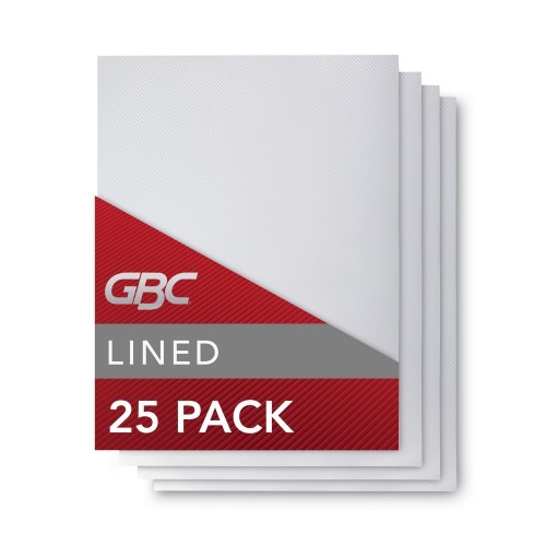 GBC Design View Poly Presentation Covers for Binding Systems - Clear Lined, 11 x 8.5, Unpunched, 25/Pack