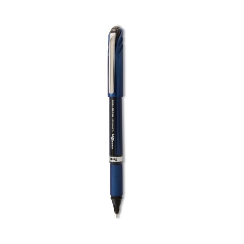 Pentel Energel Nv Gel Pen - Fine 0.5 mm Needle Tip, Black Ink, Gray Barrel, Dozen