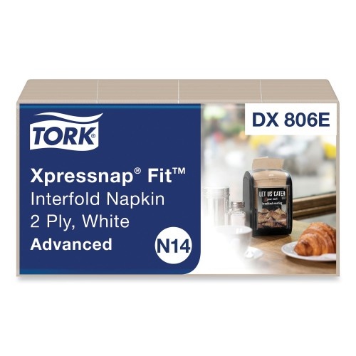 Tork Xpressnap Fit Interfold Dispenser Napkins - 2-Ply, Natural, 120/Pack, 36 Packs/Carton
