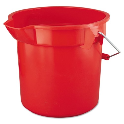Rubbermaid Commercial Brute Round Utility Pail, 14 Qt, Plastic, Red, 12" Dia