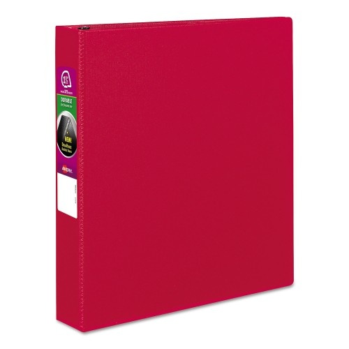 Avery Durable Non-View Binder With Durahinge And Slant Rings, 3 Rings, 1.5" Capacity, 11 X 8.5, Red
