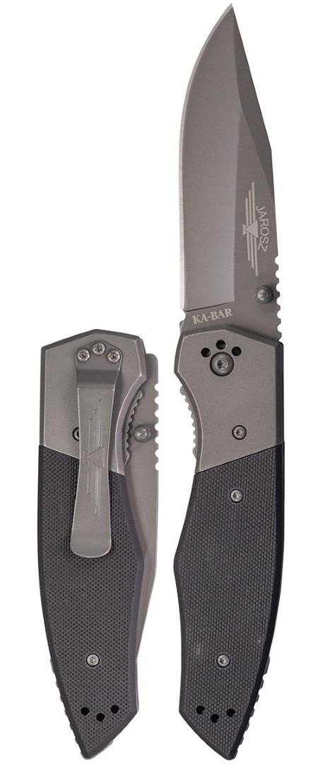 Jarosz Beartooth G10 Handle, Gray Pocket Clip, Str Edge