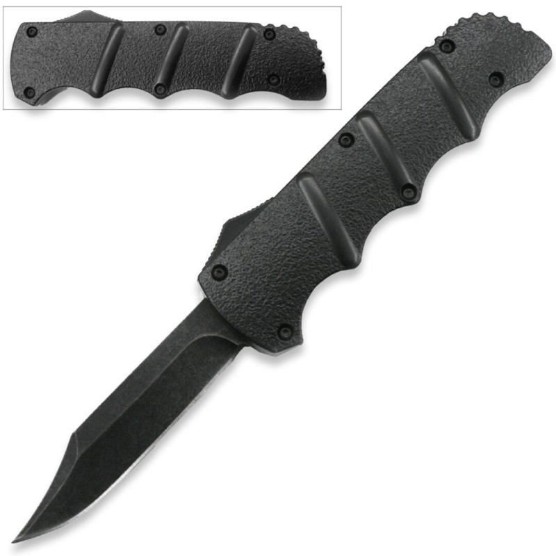 Ohio Knife Black Drop Point OTF Knife