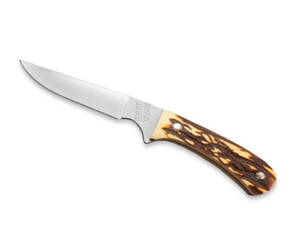 6 1/2 In. Stag Delrin® Bird & Trout Knife With Leather Sheath