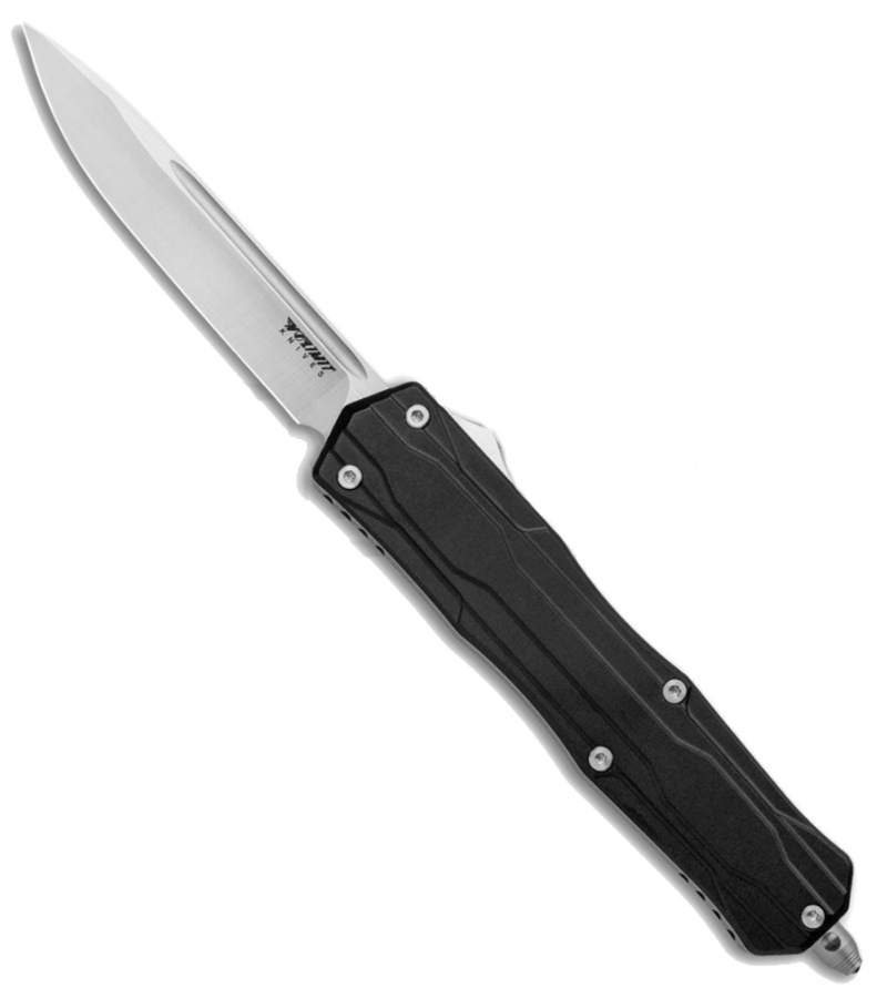 No Limit Knives Manis Black Otf Automatic Knife - Drop Point Satin