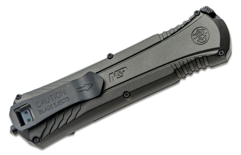 Mpotf10 Otf Assisted Knife 3.5" Aus-8 Black/Gray Serrated Double Edge
