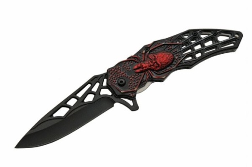 4.5 Inch Red Web Skull Folder