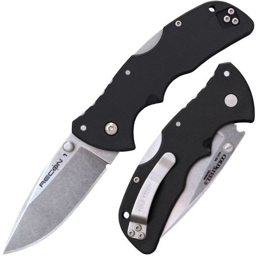 Mini Recon 1 Spear Point Folding Knife 3" Japanese Aus-10A Stonewash