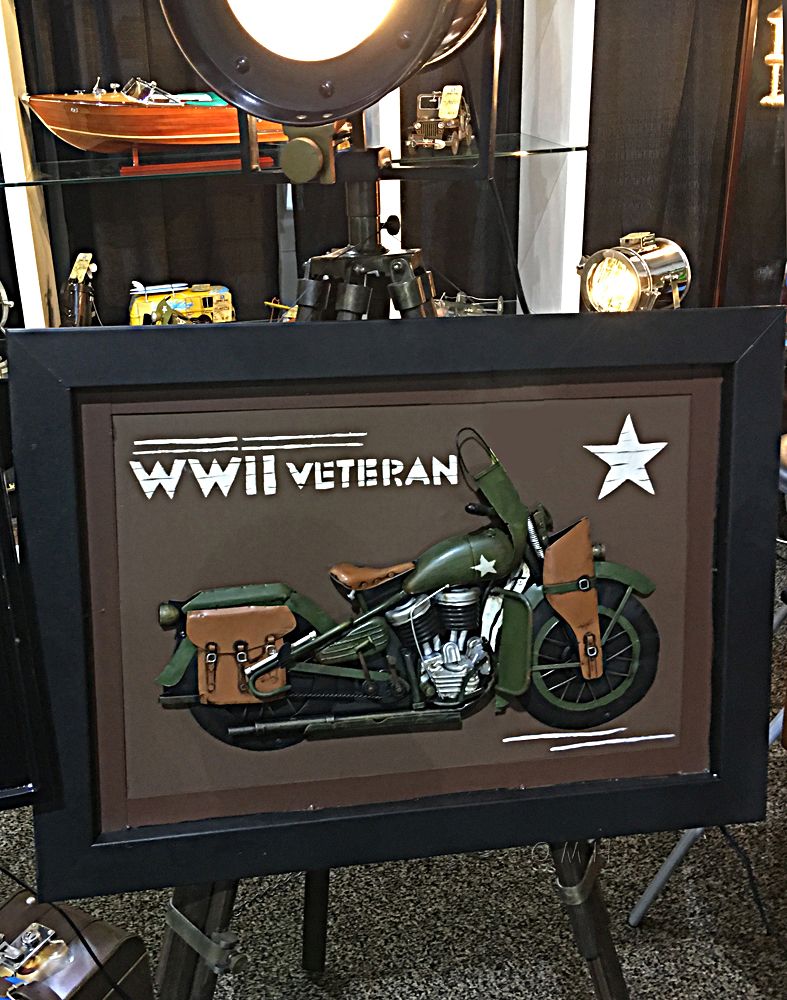 Vintage Wwii Motorcycle 3D Painting