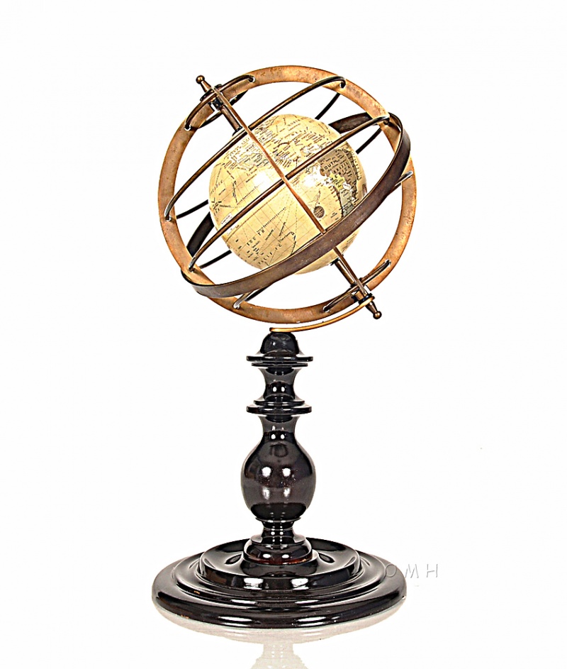Globe In Brass Rings