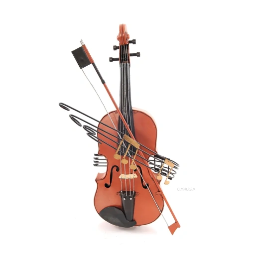 Orange Vintage Violin - A Unique Home Decor Piece for Music Lovers