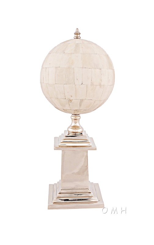 Bone Globe with Aluminum Base