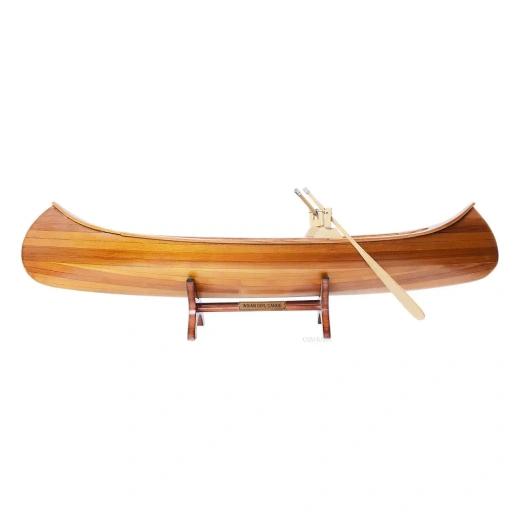 Indian Girl Canoe - Handcrafted Wooden Model