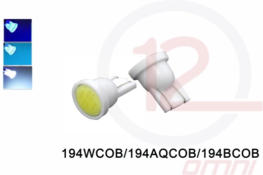 Omni12 194 T10 Cob Chip LED Light - White, Blue, Aqua