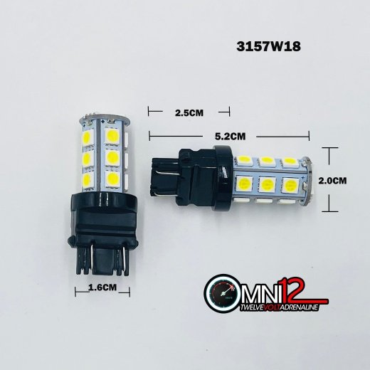 3157 18 Chip Led White/Red/Amber Bulb - Omni12