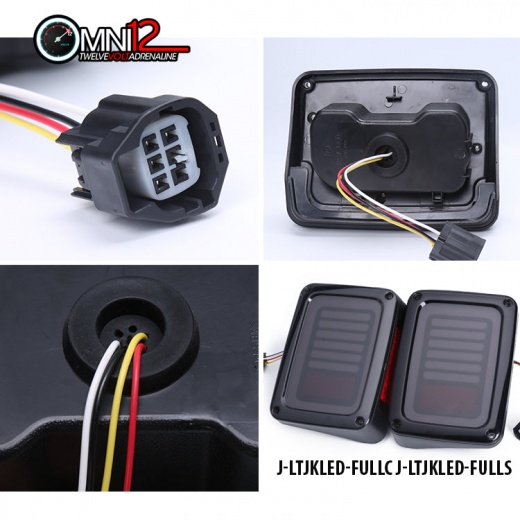 Jeep World Clear Color Jeep JK LED Tail Lights Full Halo by Omni12