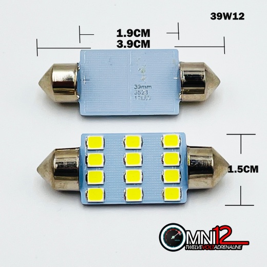 Omni12 20 Pair Festoon LED Car Bulbs - White/Blue Color