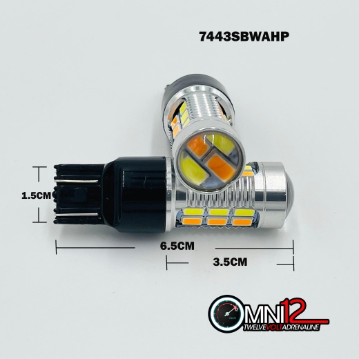 7443 Switchbacks White/Amber 5630 High Power SMD LED Chip - Omni12