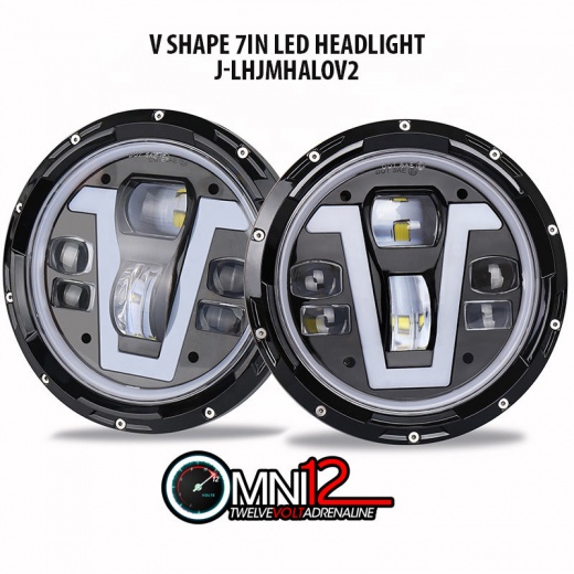 Omni12 Jeep World 7 Inch V Shape LED Headlight