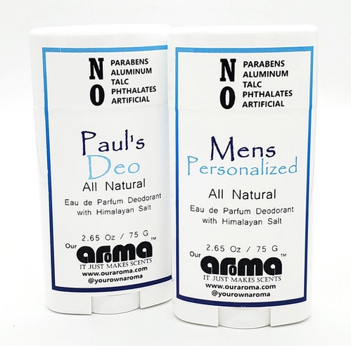 Our Aroma Men's Personalized 2.65Oz All-Natural Deodorant Set