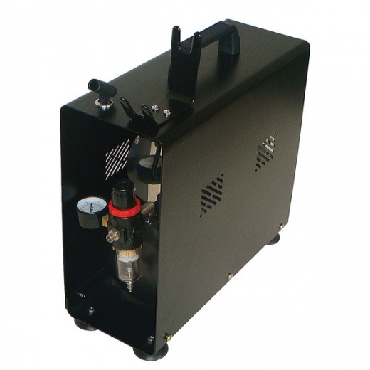 Paasche DC600R Air Compressor (1/4 HP) with Tank, Case and Regulator: 1/4 HP, with auto shutoff