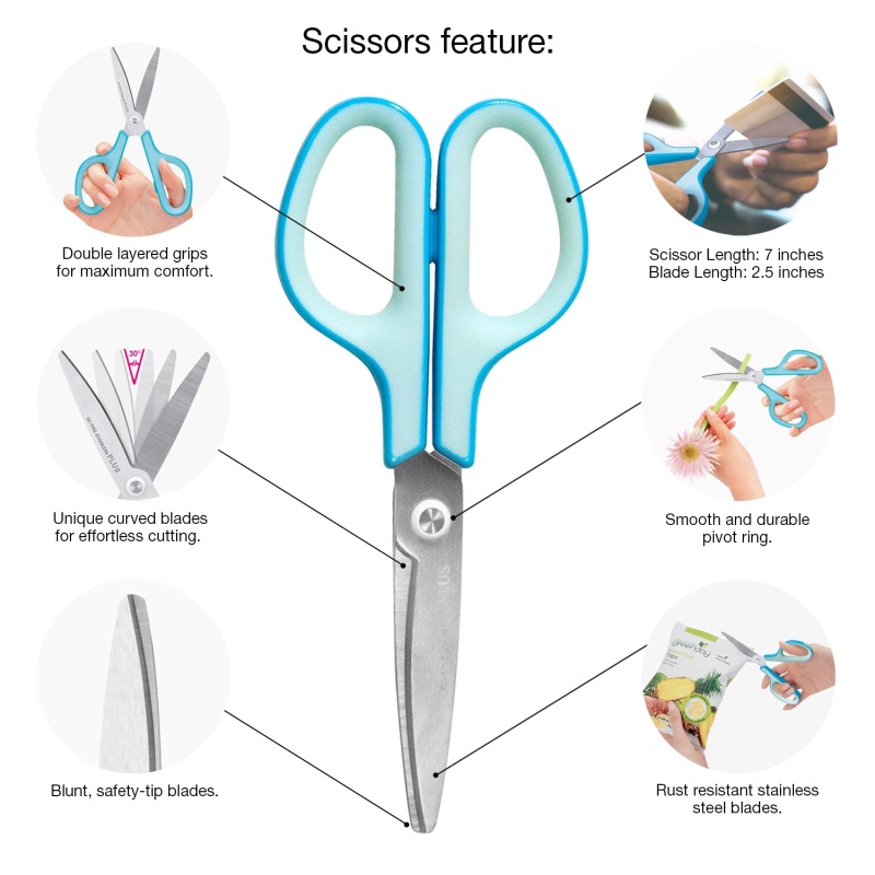 Small Curved Blade Scissors - Blue