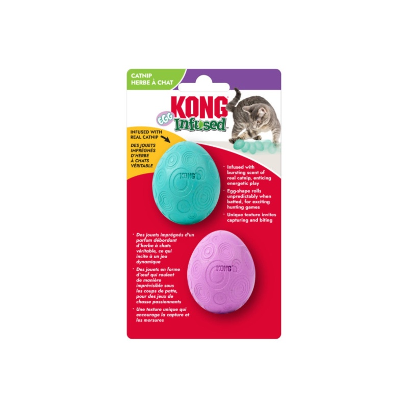 Image showcasing Kong Infused Catnip Egg Cat Toy 1Ea/2 Pk