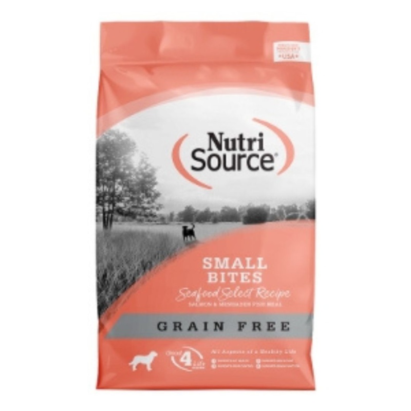 Image result for Nutrisource Dog Grain Free Small Bites Seafood Select 12Lb