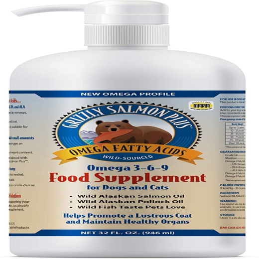 Grizzly Dog Cat Salmon Oil Plus 32Oz - Boost Your Pet's Health and Vitality