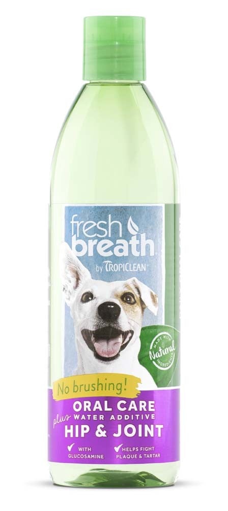 Tropiclean Fresh Breath Oral Care Water Additive Plus Hip & Joint For Dogs 1Ea/16 Fl Oz