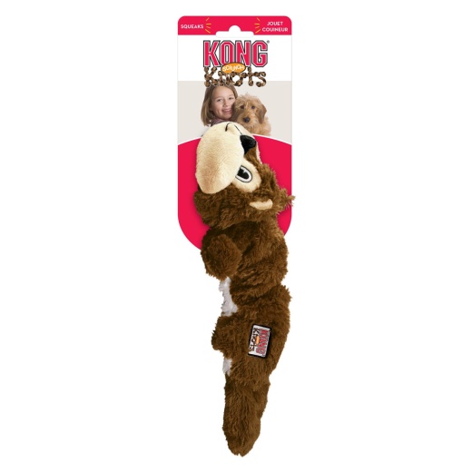 Kong Scrunch Knots Squirrel Dog Toy Brown 1Ea/Sm/Md