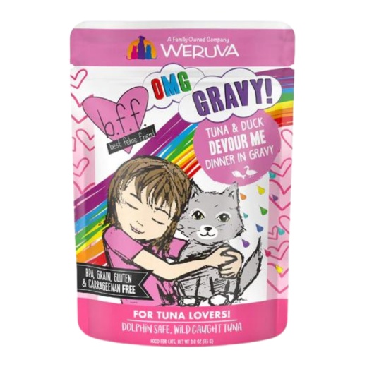 Bff Cat Omg Tuna & Duck Devour Me Dinner In Gravy 3Oz (Case Of 12)