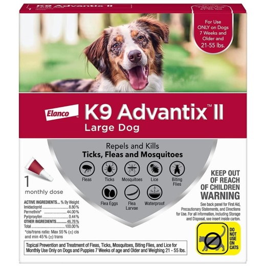 Advantage II Single Dose Large Dog Red - Effective Flea and Tick Control