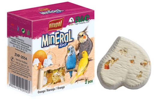 A And E Cages Vitapol Infused Mineral Block for Birds - Orange, 35 Grams