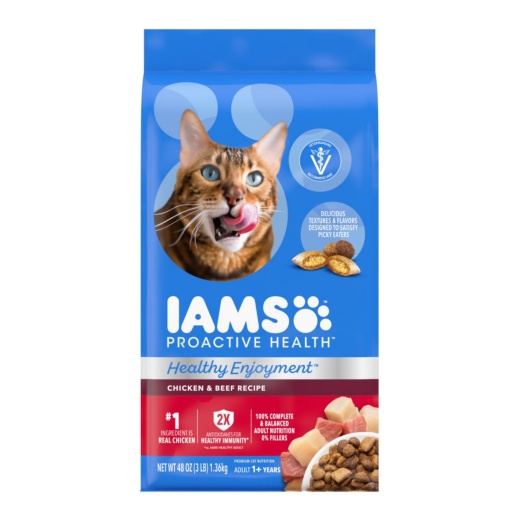 Iams Proactive Health Healthy Enjoyment Dry Cat Food Chicken & Beef