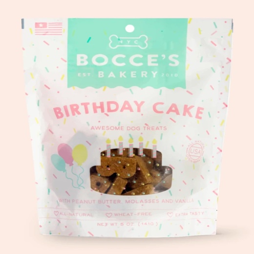 Bocces Bakery Dog Birthday Cake Biscuits 5Oz - Wholesome Treats for Your Furry Friend