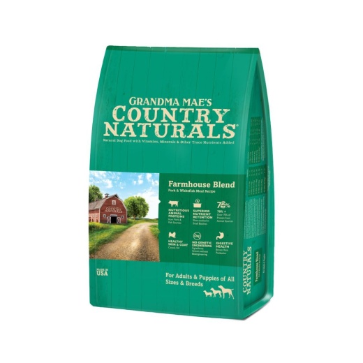 Grandma Mae's Country Naturals Farmhouse Blend Dry Dog Food Pork & Whitefish 24Lbs