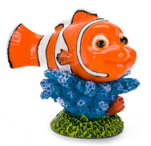 Disney Nemo On Coral Aquarium Statue - Mini Blue, Green, Orange