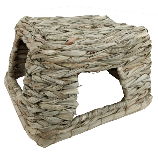 A&E Cage Small Animal Multihole Grass Play Hut Natural