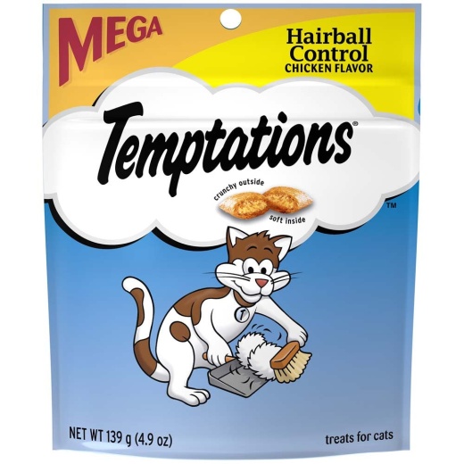 Temptations Hairball Control Crunchy & Soft Adult Cat Treats - Chicken Flavor