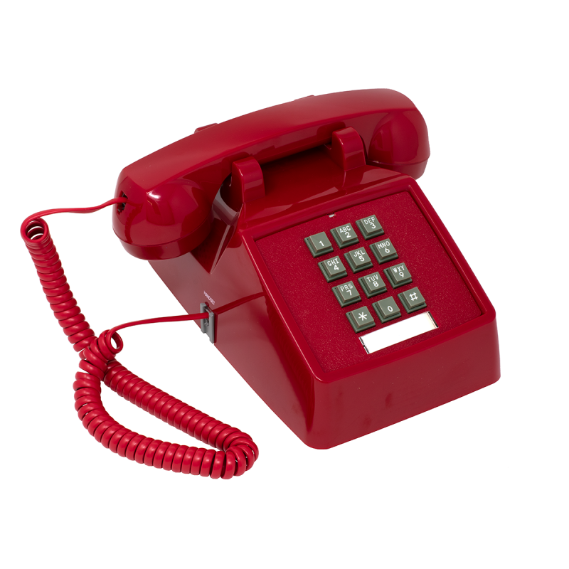 2500 Style Desk Phone With Keypad (Red)