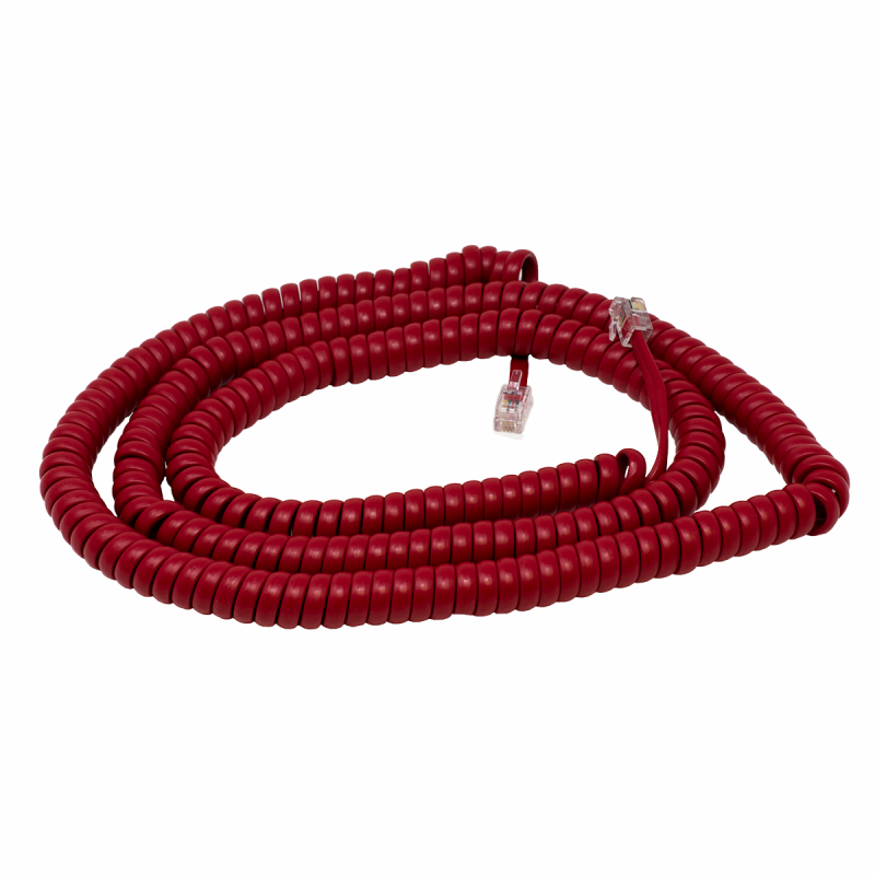 25' Cherry Red Coiled Handset Cord