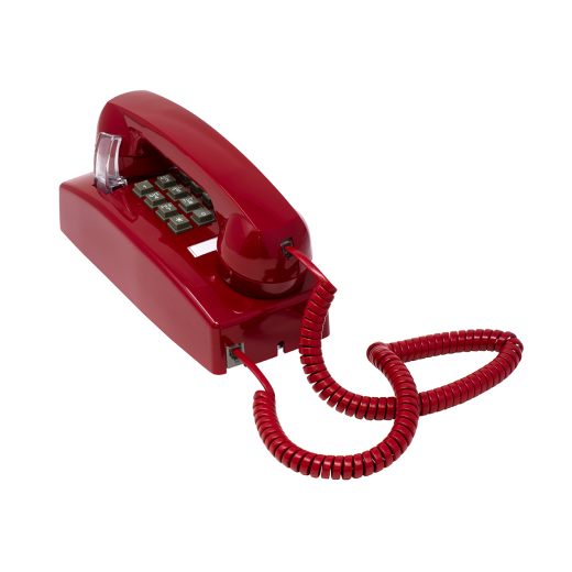 2554 Style Wall Phone with Keypad (Red)