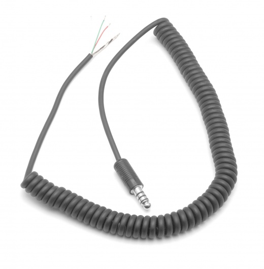 Helicopter/Military Headset Cable - Replacement Coiled Cable with TP-120 Plug