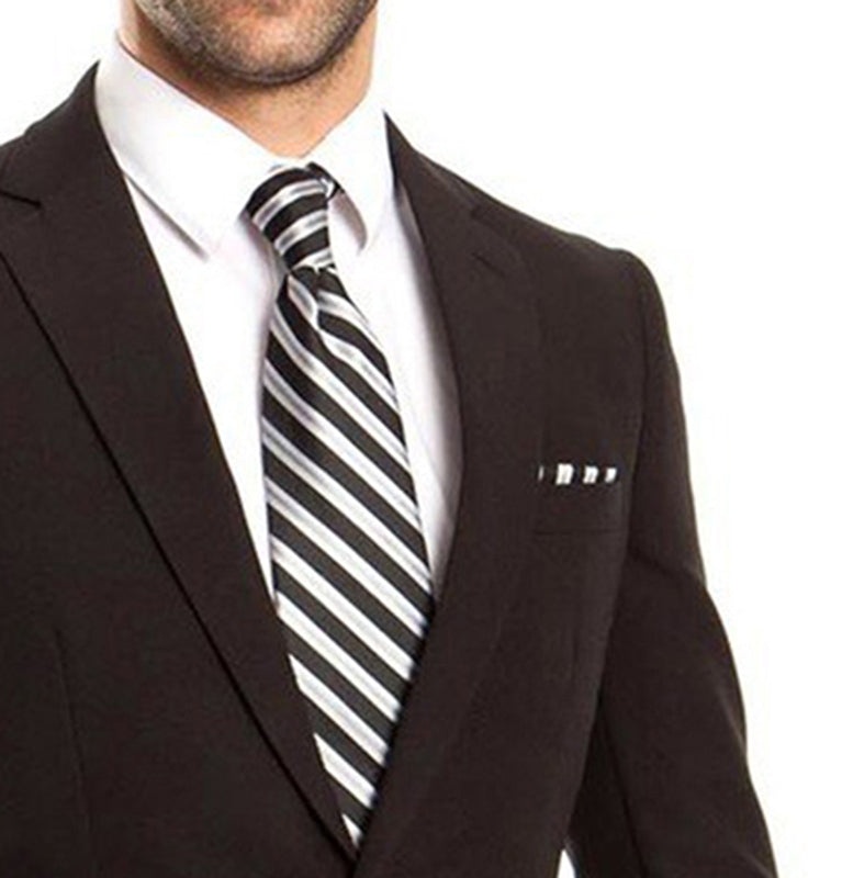 Slim Fit Solid Black Men's Suit