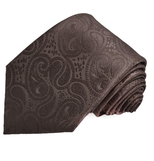 Classic Formal Toffee Brown Paisley Necktie - Regular Tie (58In. X 3.5In.)
