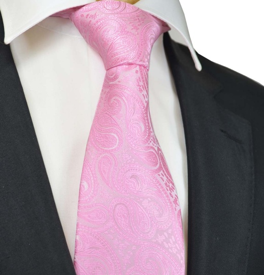 Classic Formal Pink Paisley Necktie - Regular Tie by Vittorio Farina