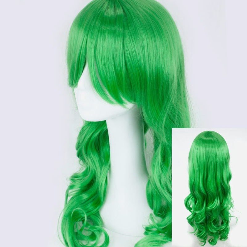Bright Green Long Curly 65Cm Wig